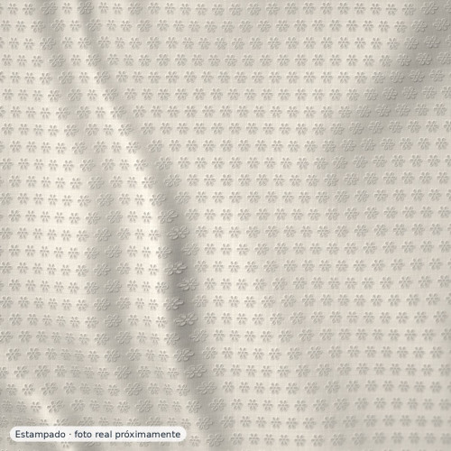 Algodón bordado en blanco natural — 100% algodón