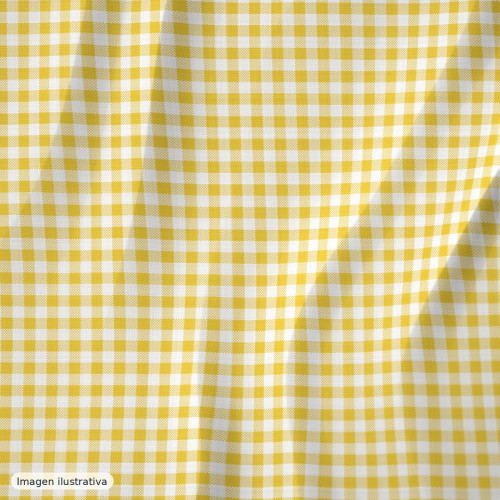 Algodón cuadros vichy amarillo — 100% algodón