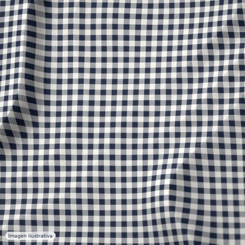 Algodón cuadros vichy azul marino — 100% algodón
