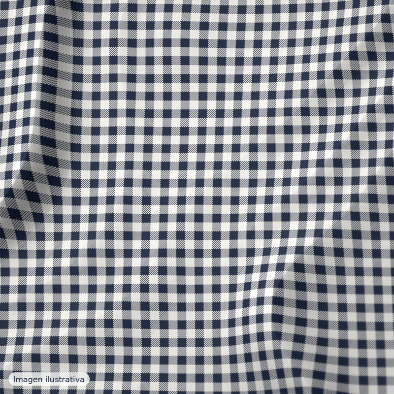 Algodón cuadros vichy azul marino — 100% algodón