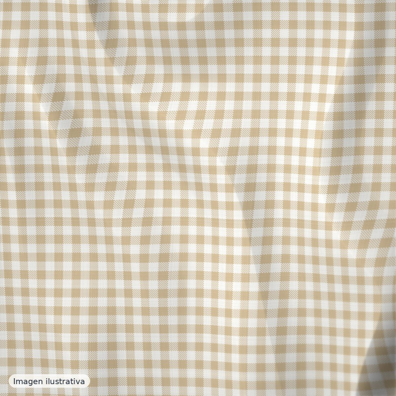 Algodón cuadros vichy beige — 100% algodón