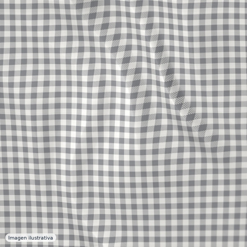 Algodón cuadros vichy gris — 100% algodón