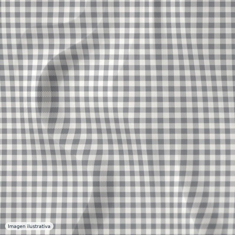 Algodón cuadros vichy gris pequeño — 100% algodón