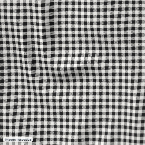Algodón cuadros vichy negro — 100% algodón