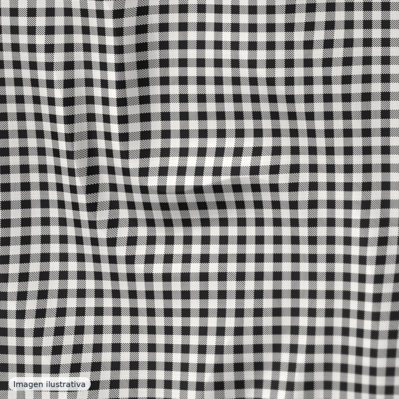 Algodón cuadros vichy negro — 100% algodón