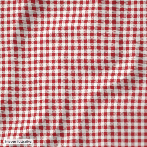 Algodón cuadros vichy rojo — 100% algodón