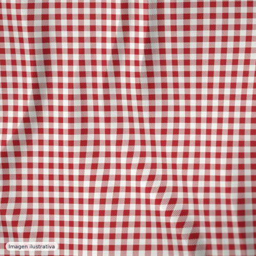 Algodón cuadros vichy rojo pequeño — 100% algodón