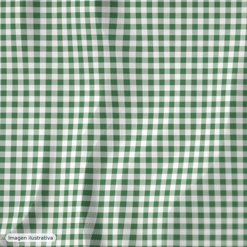 Algodón cuadros vichy verde — 100% algodón