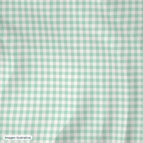 Algodón cuadros vichy verde menta — 100% algodón