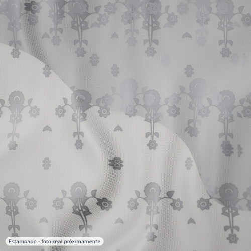 Algodón estampado flores encaje — 100% algodón