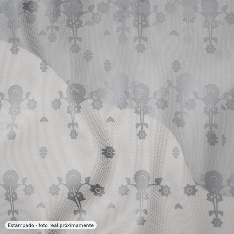 Algodón estampado flores encaje — 100% algodón