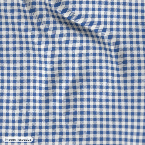 Algodón peinado cuadros vichy azul 5 mm — 100% algodón