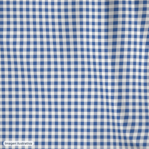 Algodón peinado cuadros vichy azul 50 mm — 100% algodón