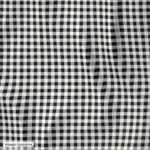 Algodón peinado cuadros vichy negro 10 mm — 100% algodón