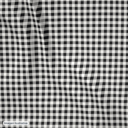 Algodón peinado cuadros vichy negro 5 mm — 100% algodón