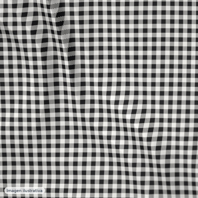 Algodón peinado cuadros vichy negro 5 mm — 100% algodón