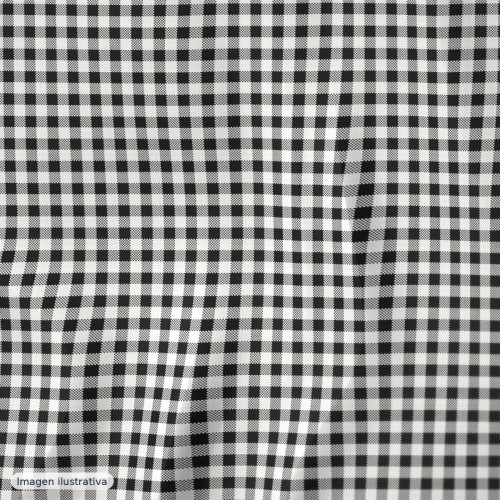 Algodón peinado cuadros vichy negro 50 mm — 100% algodón