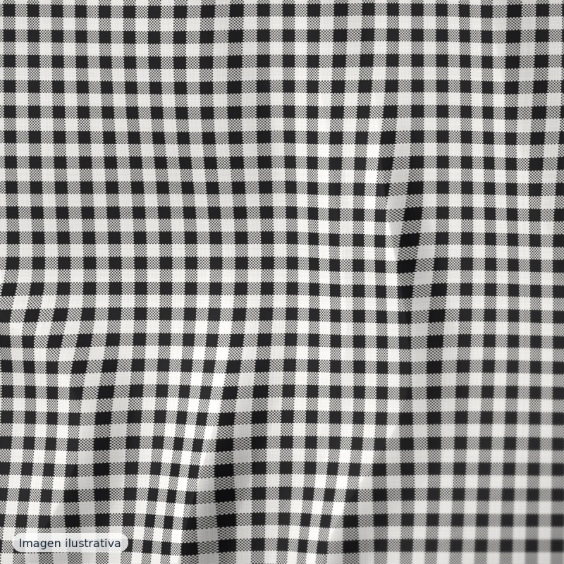 Algodón peinado cuadros vichy negro 50 mm — 100% algodón