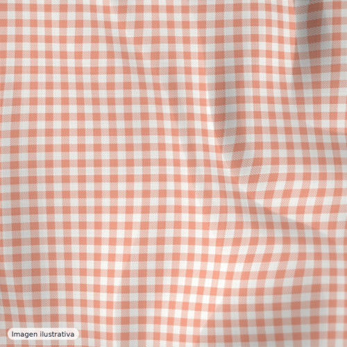 Algodón peinado cuadros vichy salmón 5 mm — 100% algodón