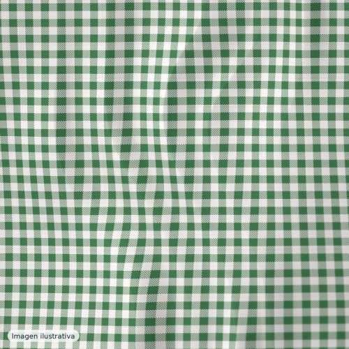 Algodón peinado cuadros vichy verde 10 mm — 100% algodón