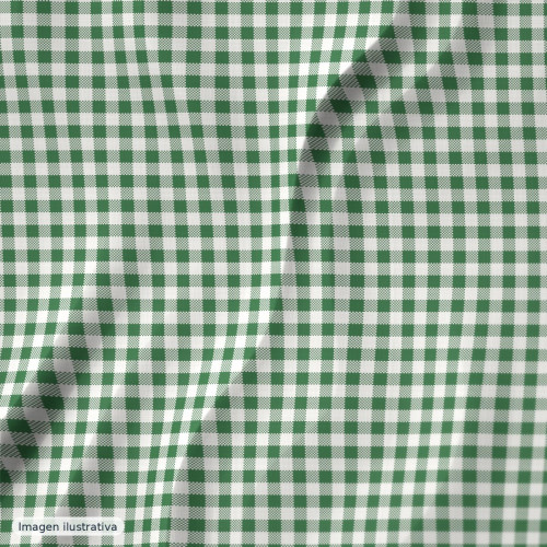 Algodón peinado cuadros vichy verde 5 mm — 100% algodón