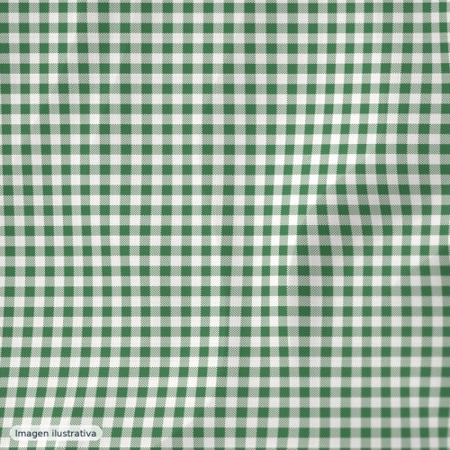Algodón peinado cuadros vichy verde 50 mm — 100% algodón