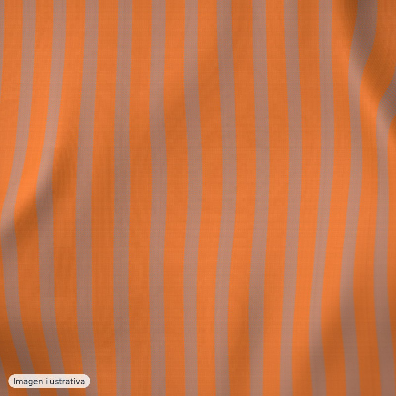 Algodón popelín antimanchas rayas naranja gris — 100% algodón
