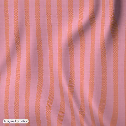 Algodón popelín antimanchas rayas rosa naranja — 100% algodón
