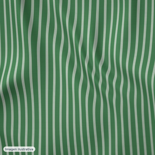 Bámbula algodón rayas verde y blanco — 100% algodón
