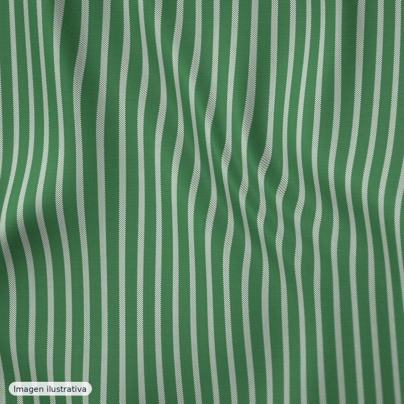 Bámbula algodón rayas verde y blanco — 100% algodón