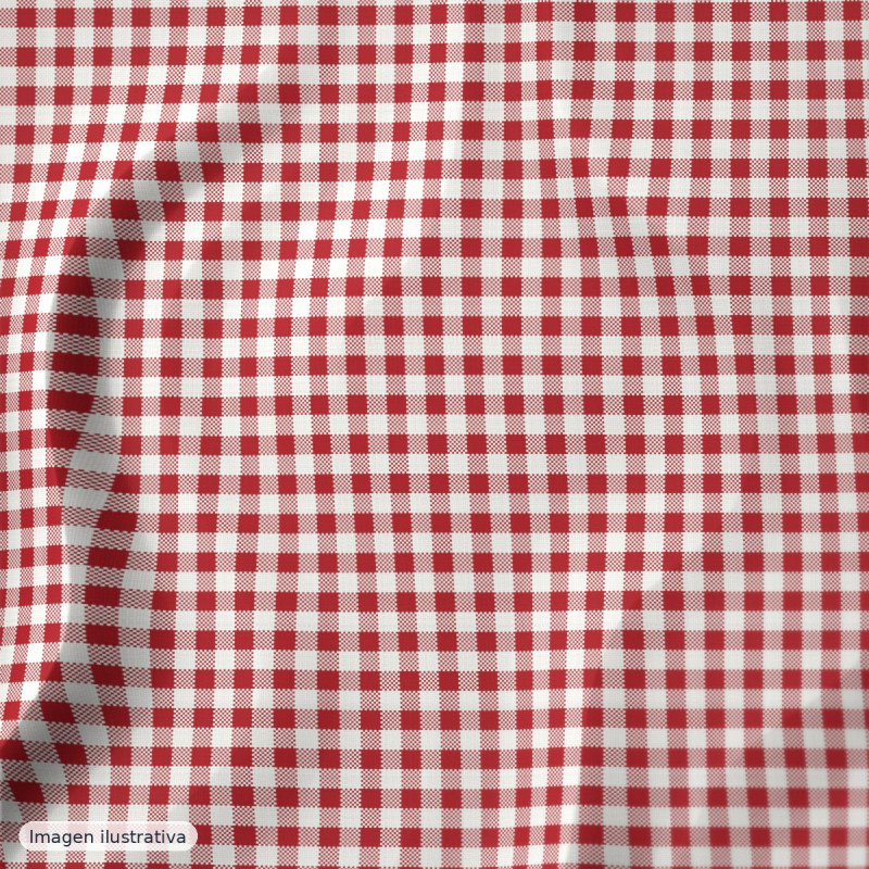 Batista cuadro vichy rojo — 100% algodón
