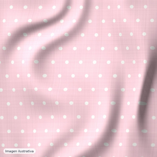 Batista lunar color rosa bebé orgánico — 100% algodón