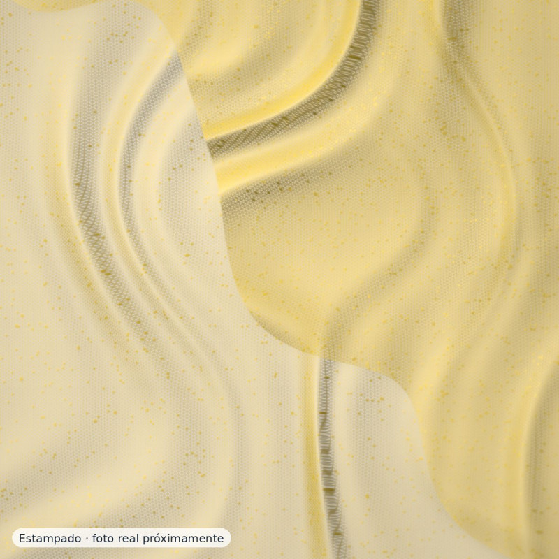 Batista plumeti flocado amarillo claro — 100% algodón