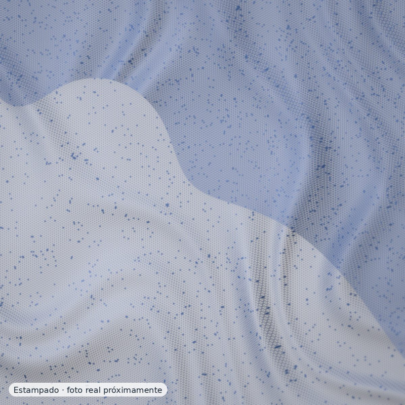 Batista plumeti flocado azul celeste — 100% algodón