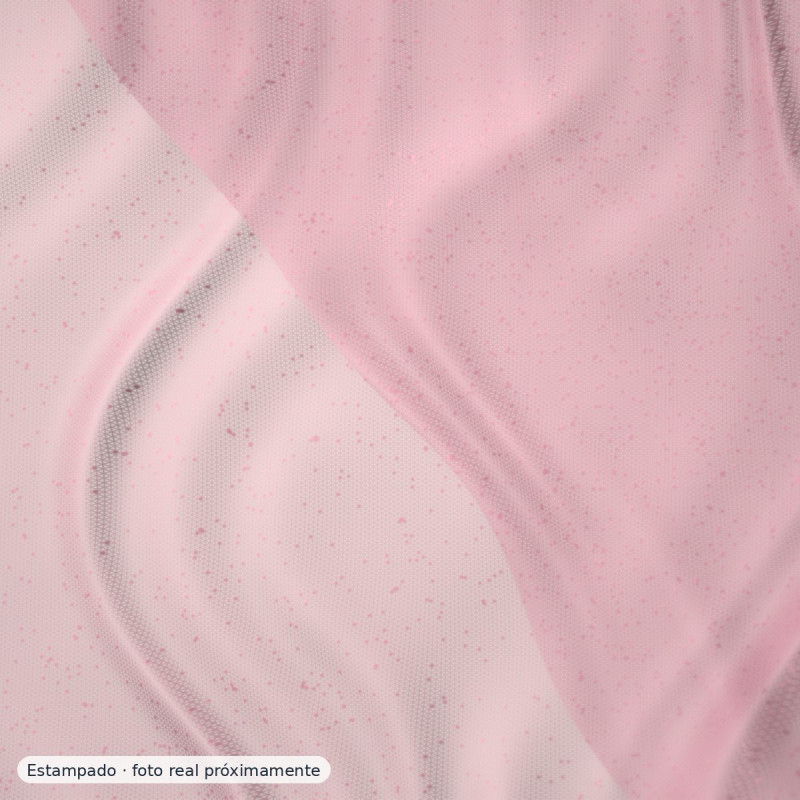 Batista plumeti flocado rosa suave — 100% algodón