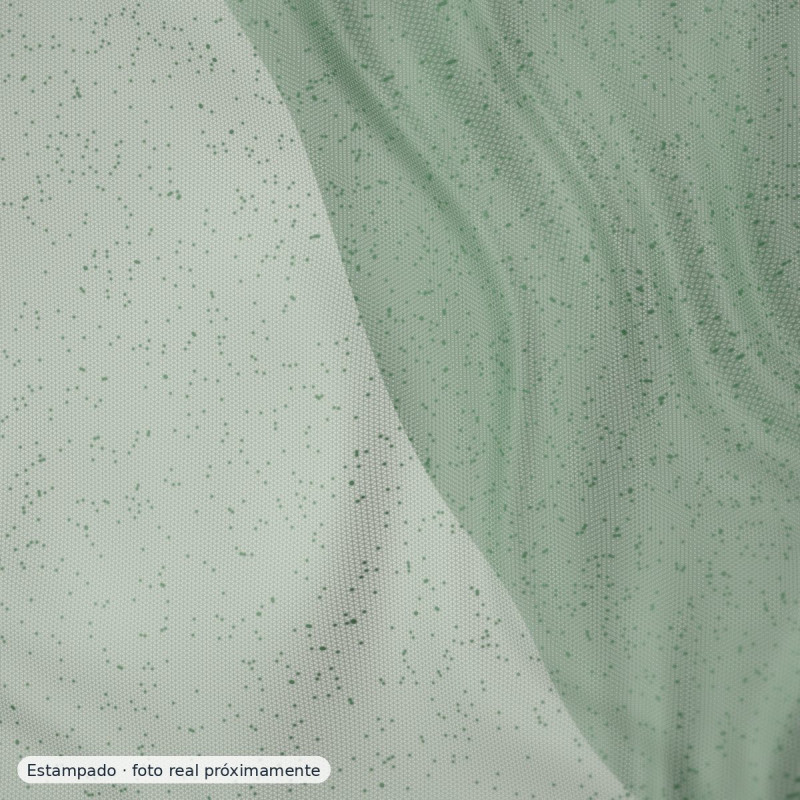 Batista plumeti flocado verde lago — 100% algodón