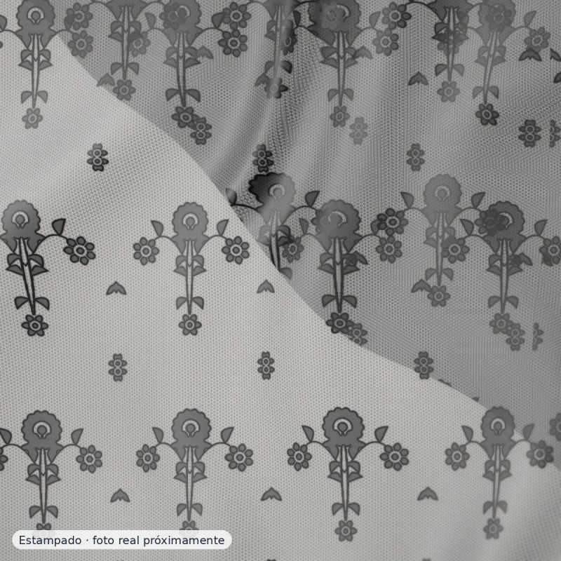 Blonda rebrodé Bridal Garden paisley negra — 100% poliéster