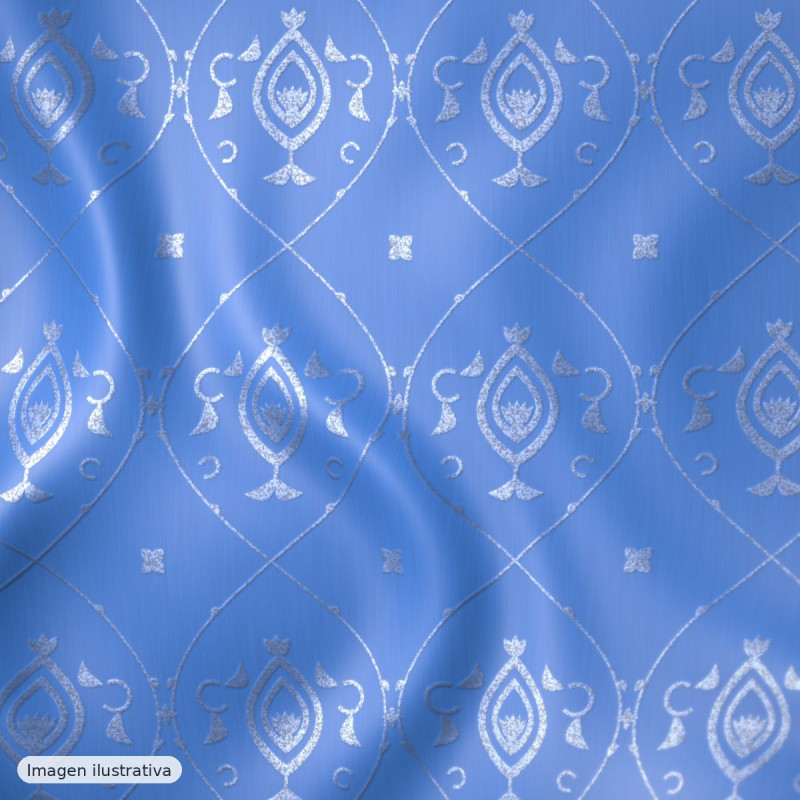 Brocado Azur Royale azul celeste — 100% poliéster