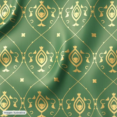 Brocado verde ánade — 100% poliéster