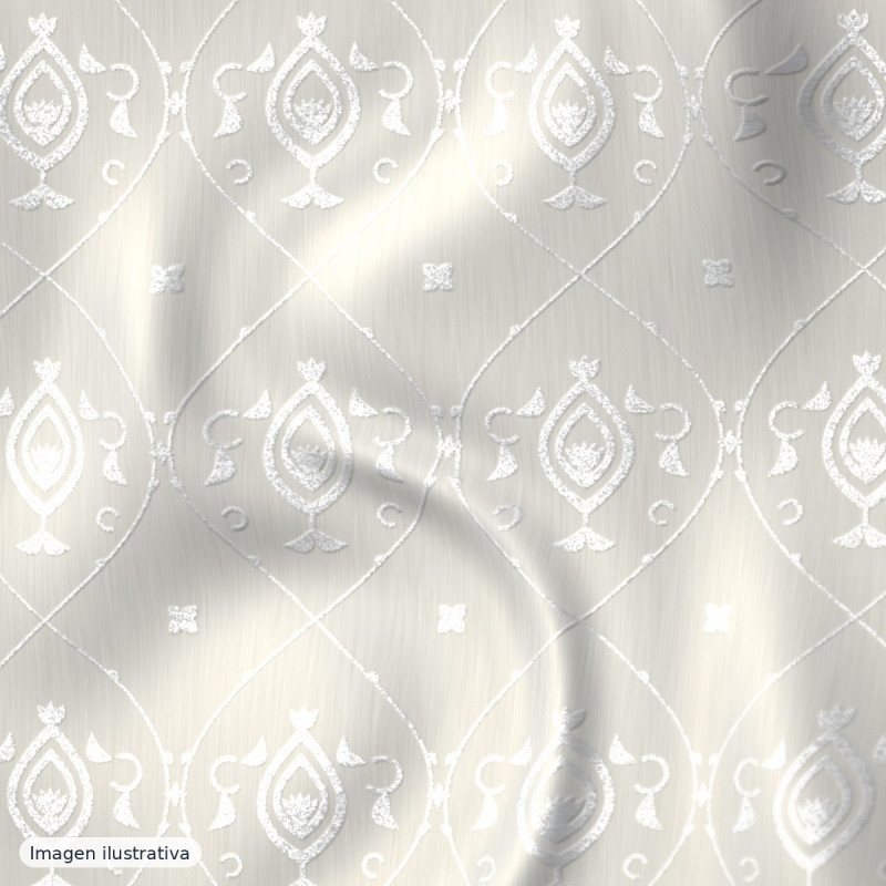 Brocado Versailles perla plata — 100% poliéster