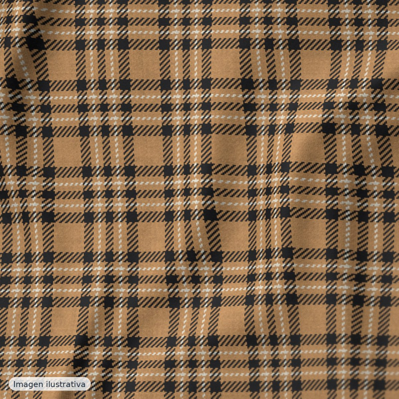 Cuadro escocés camel burberry — 80% poliéster