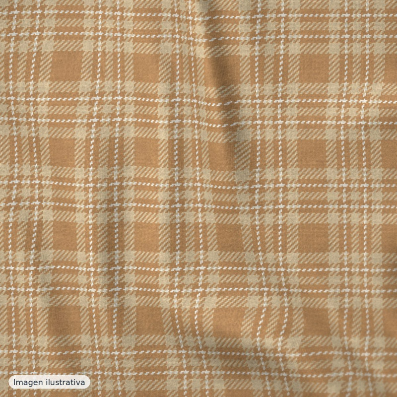 Cuadro escocés camel y beige burberry — 80% poliéster