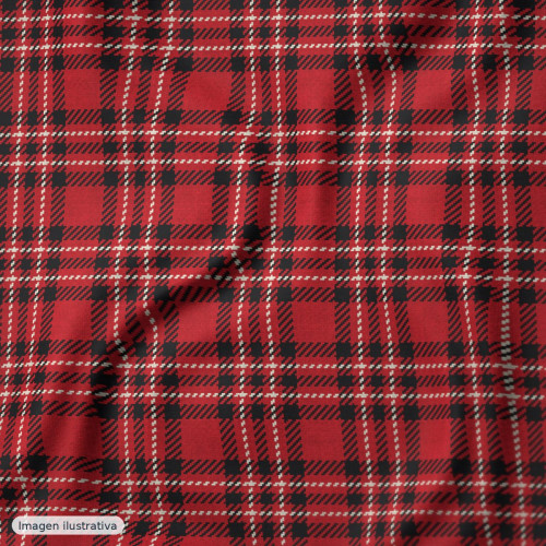 Cuadro escocés rojos — 80% poliéster