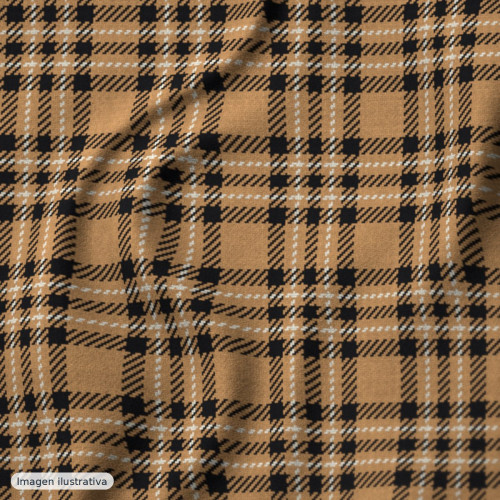Cuadro gales lana camel — 55% lana