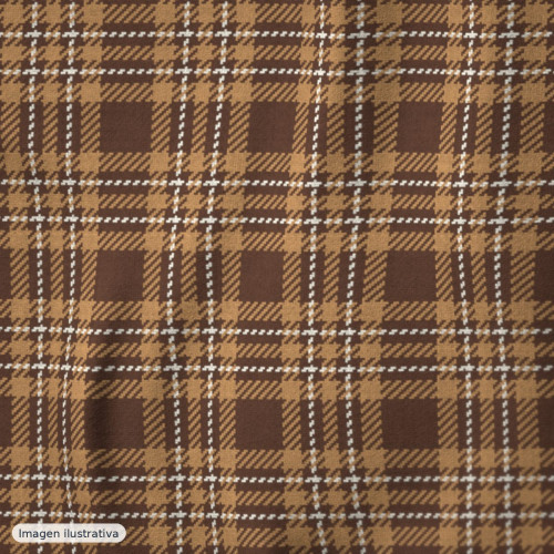 Cuadro gales lana marron y camel — 50% poliéster