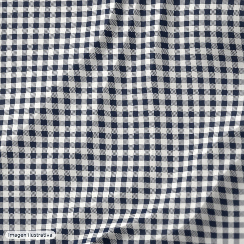 Cuadro vichy color azul marino — 100% algodón