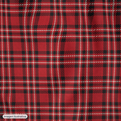 Cuadros cachirulo rojo y negro — 65% poliéster
