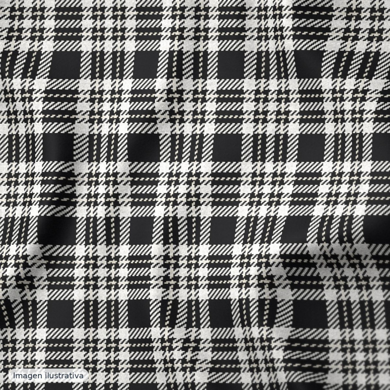 Cuadros ventana luto triple línea negro blanco — 65% poliéster
