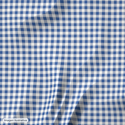 Cuadros vichy azul claro grande 8 mm — 65% poliéster