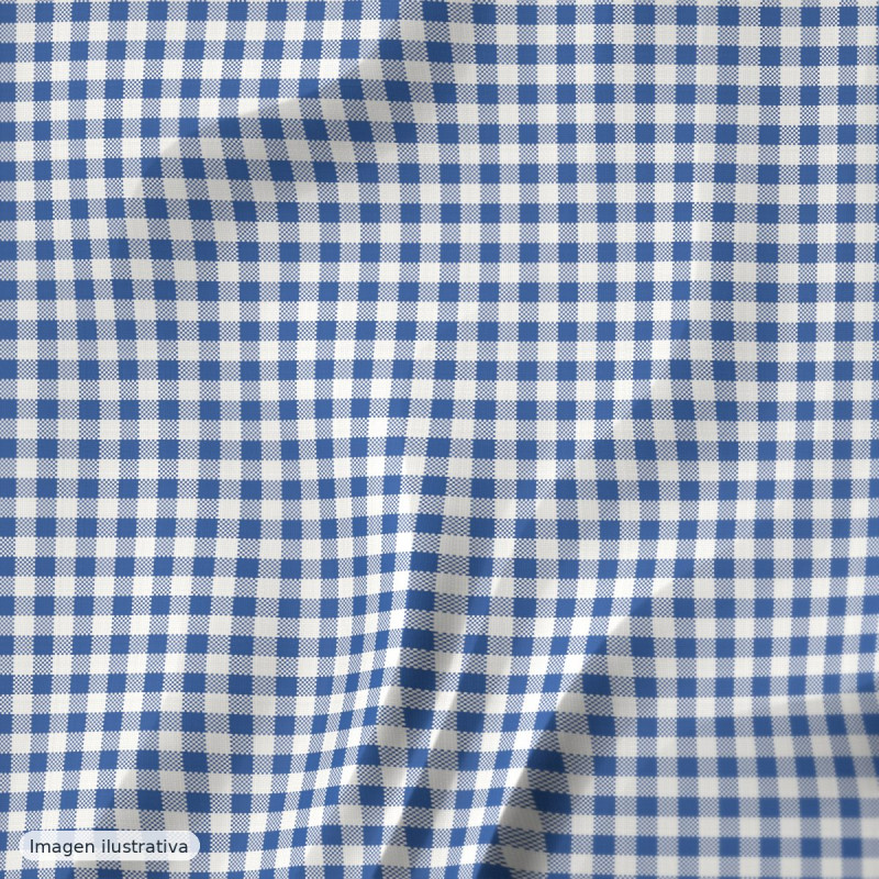 Cuadros vichy azul claro grande 8 mm — 65% poliéster